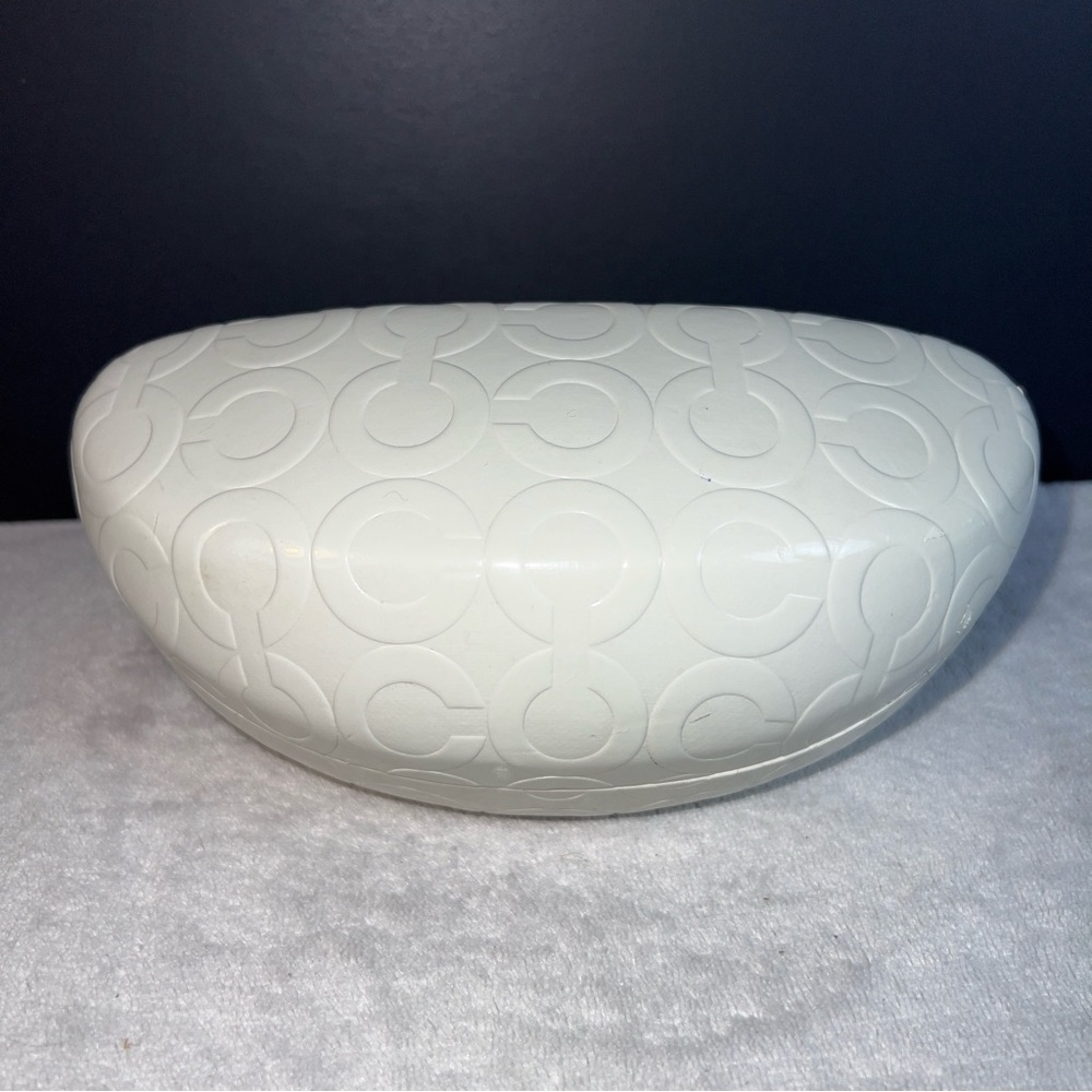 COACH Hardshell White Monogram CC Sunglasses Eyeglasses Protective Case - Picture 1 of 6